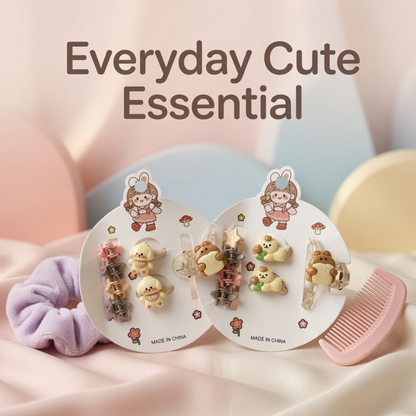 Kawaii Bear Hair Clip Set| 3D Character Snap & Claw Clips
