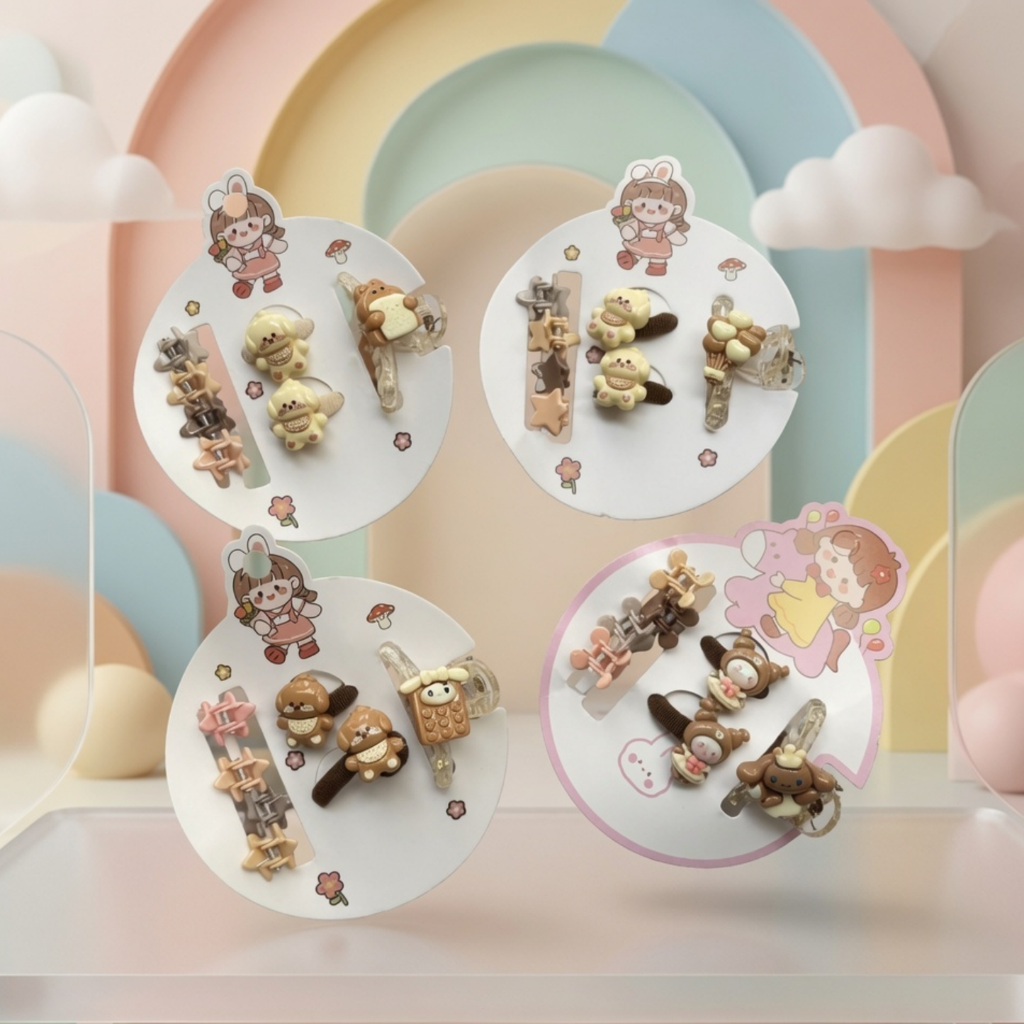 Kawaii Bear Hair Clip Set| 3D Character Snap & Claw Clips