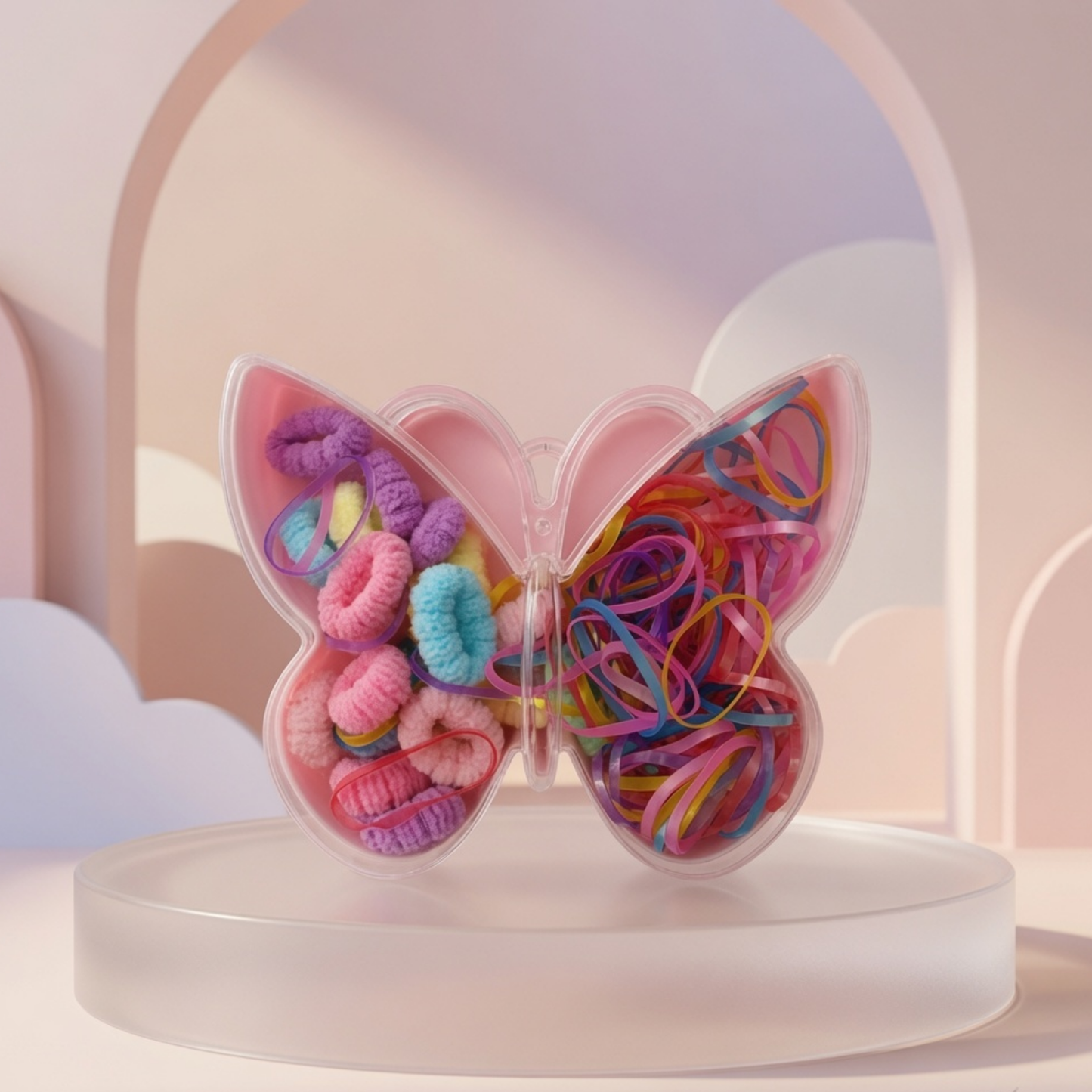 Butterfly Box Hair Ties & Rubber Bands Set | Colourful Hair Accessories