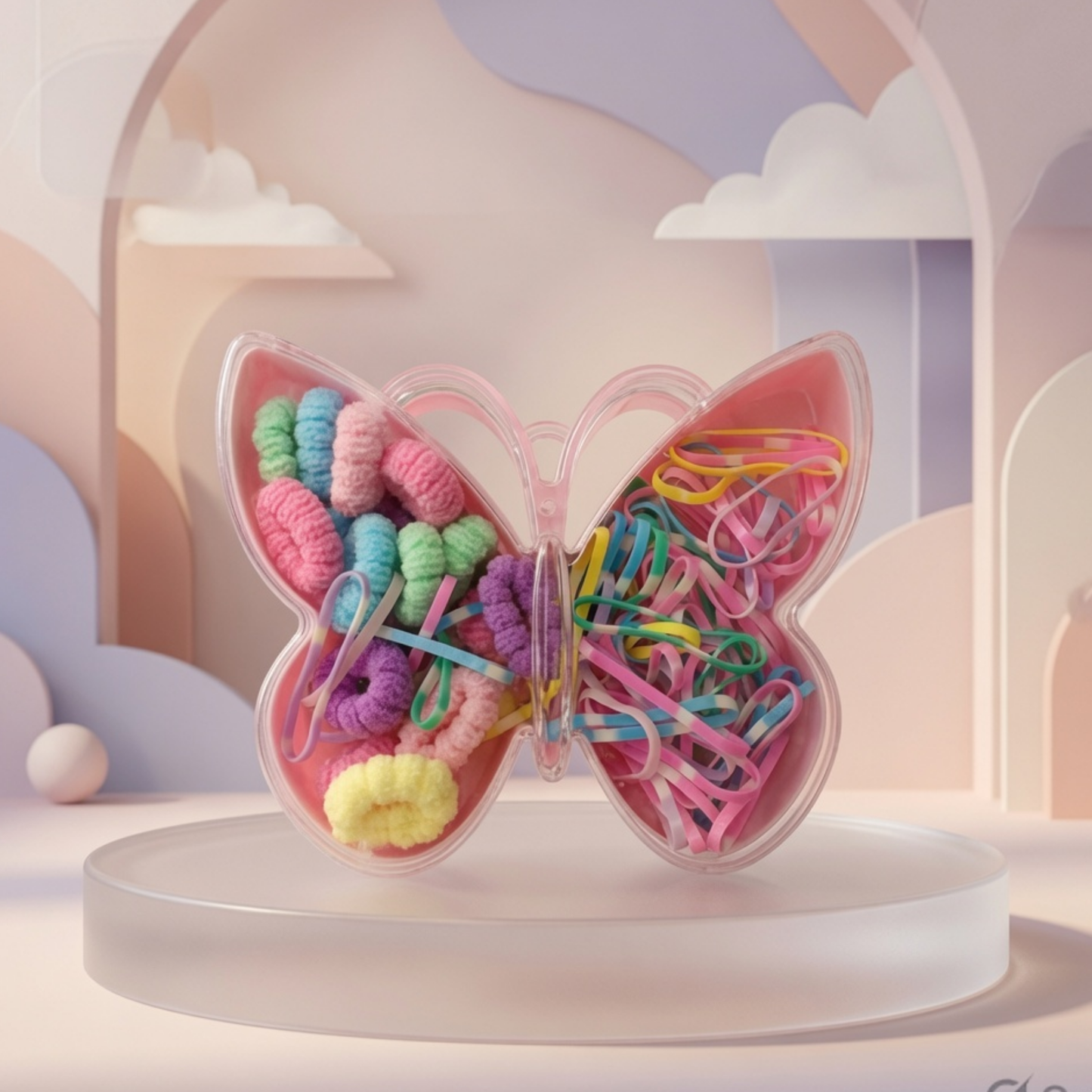 Butterfly Box Hair Ties & Rubber Bands Set | Colourful Hair Accessories