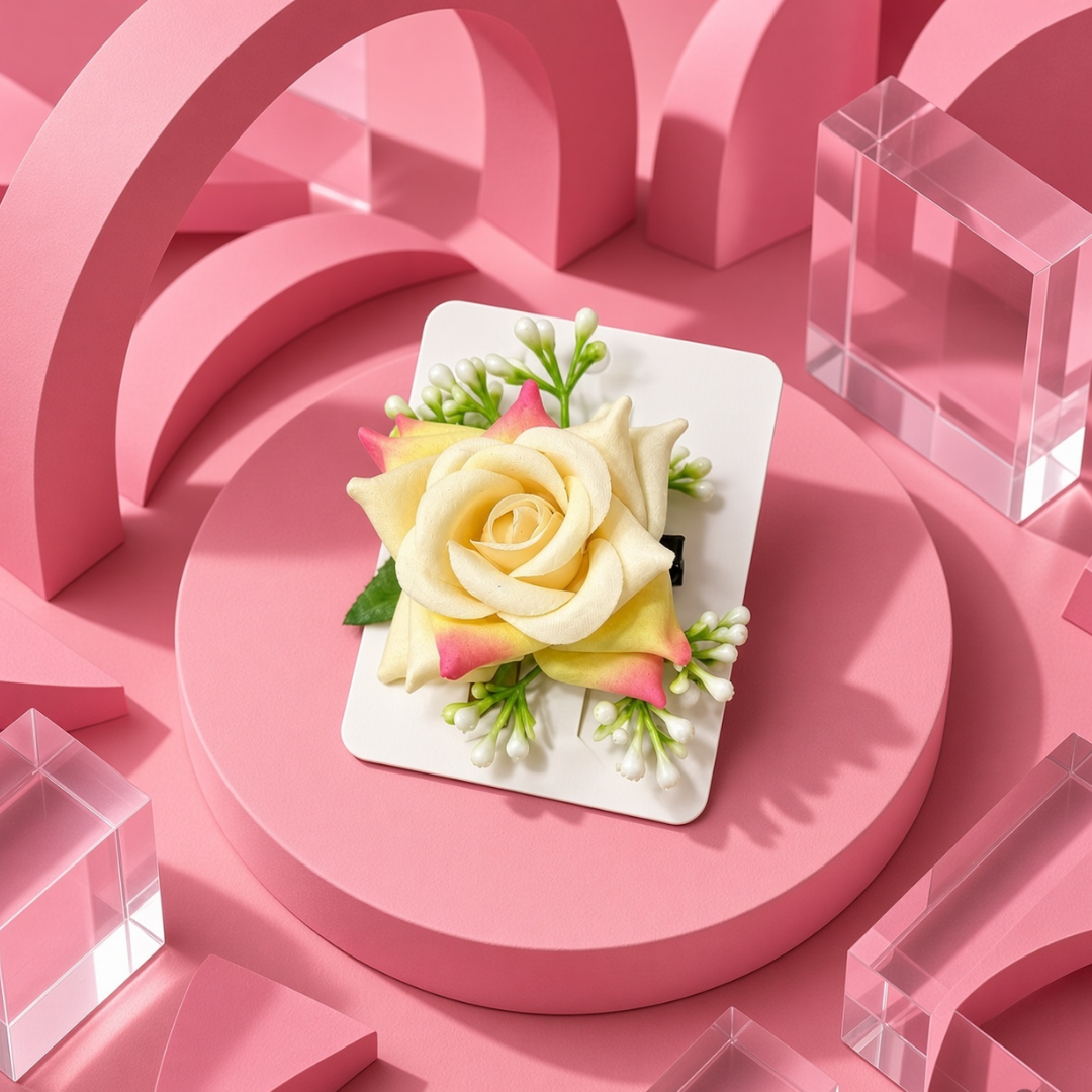 Rose Floral Hair Clip for Girls