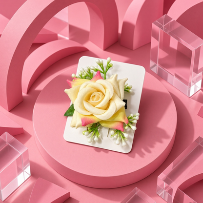 Rose Floral Hair Clip for Girls