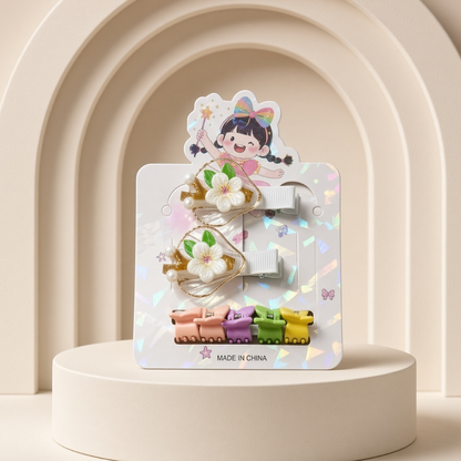 Floral Hair Accessories Set | Floral & Mini Claw Clips