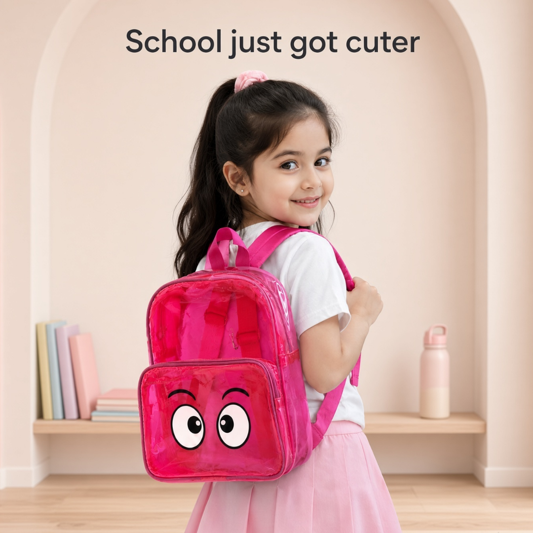 Kids Fun Face Transparent Backpack
