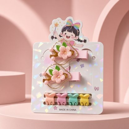 Floral Hair Accessories Set | Floral & Mini Claw Clips