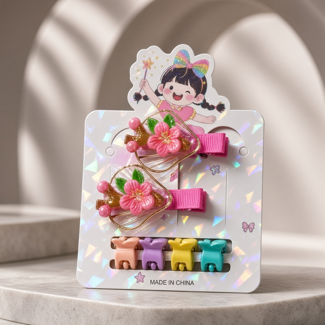 Floral Hair Accessories Set | Floral & Mini Claw Clips