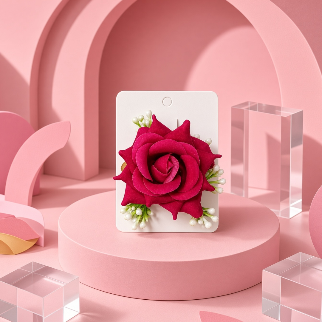 Rose Floral Hair Clip for Girls