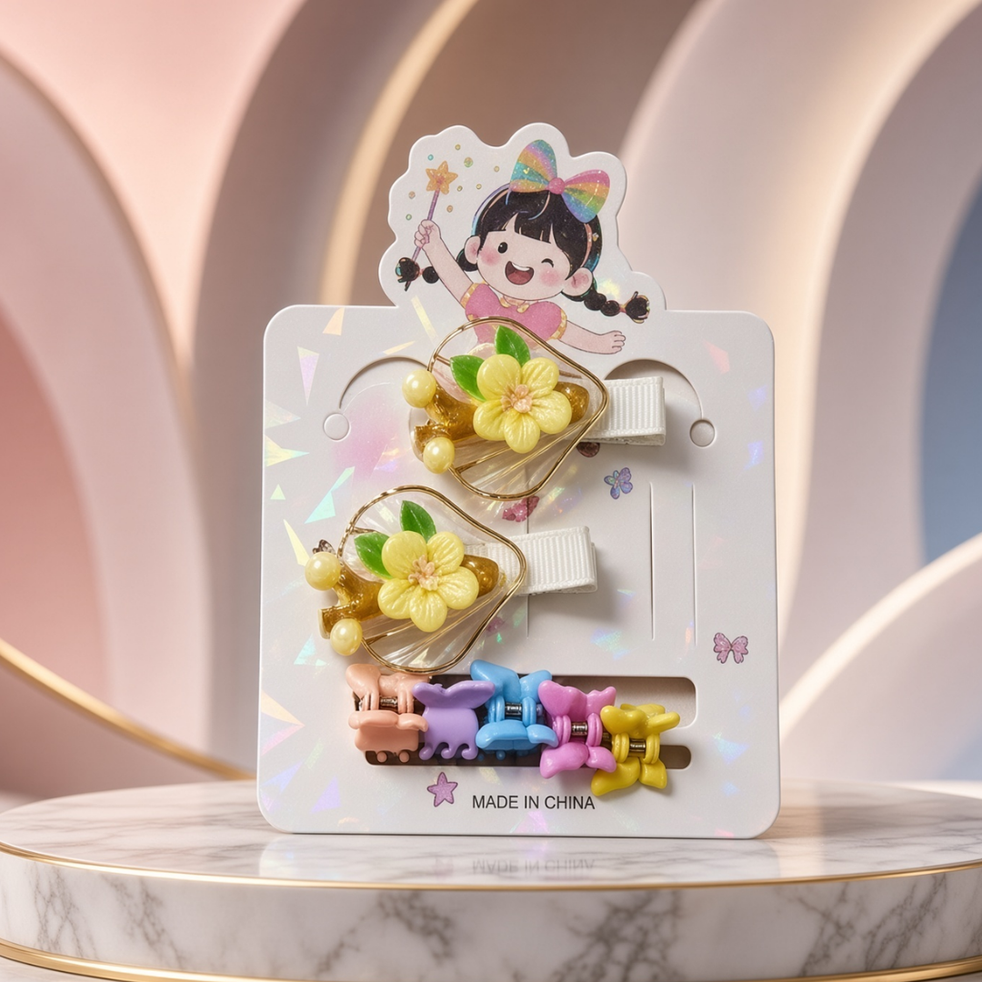 Floral Hair Accessories Set | Floral & Mini Claw Clips