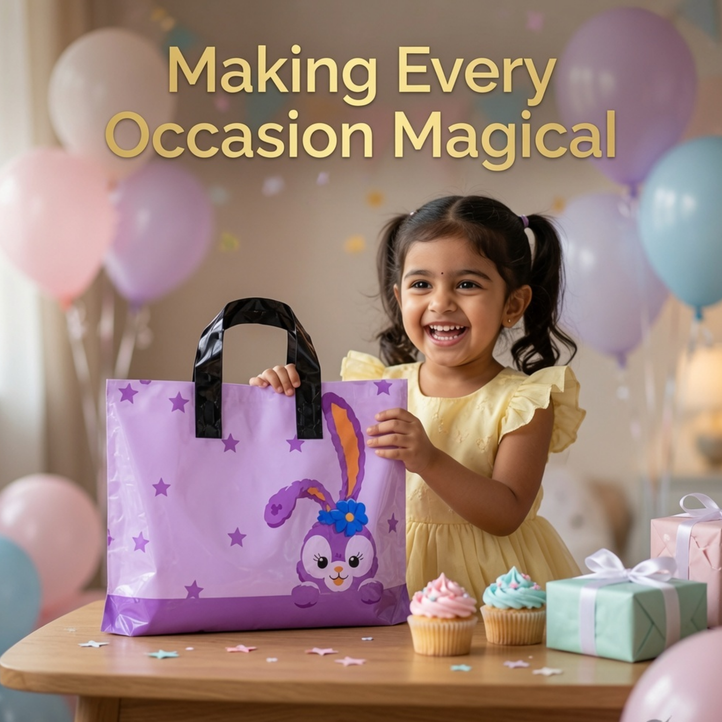 Cute Purple Bunny Premium return gift cover