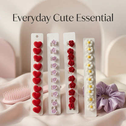 Mini Character Snap Hair Clip Set for Kids | Hearts, Flowers & Daisy