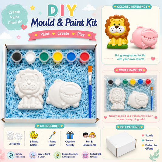 DIY Animal figure Paint Kit | Creative Painting Activity | Gift Box