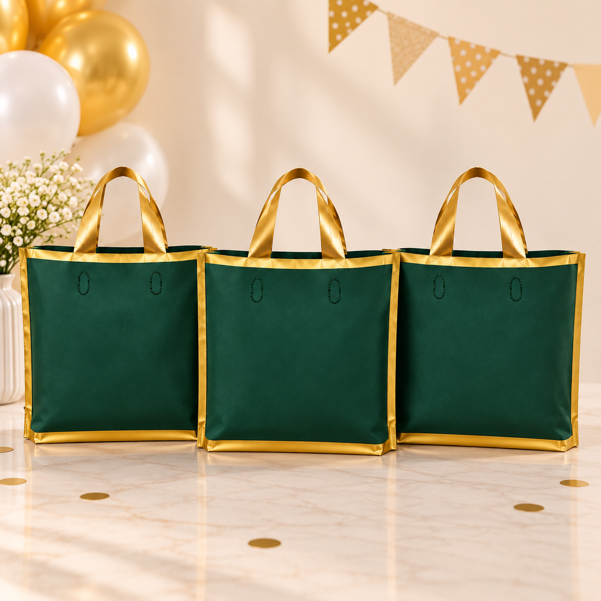 Premium Plastic Frosted Gift  bag - Green