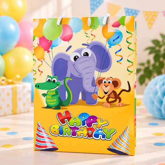 Safari Animals Happy Birthday Gift Bag