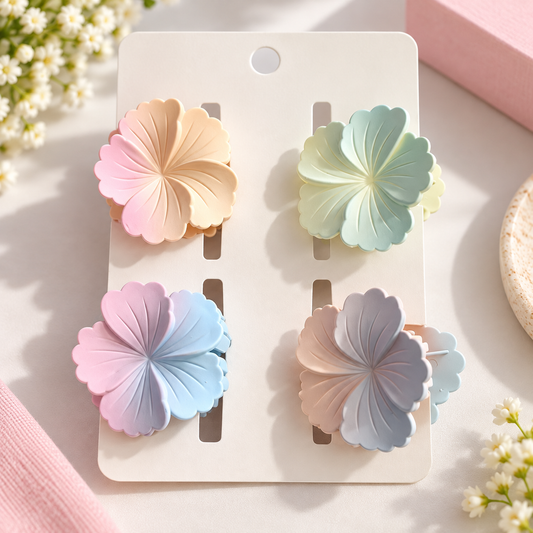 Pastel Floral Claw Clips | Set of 4