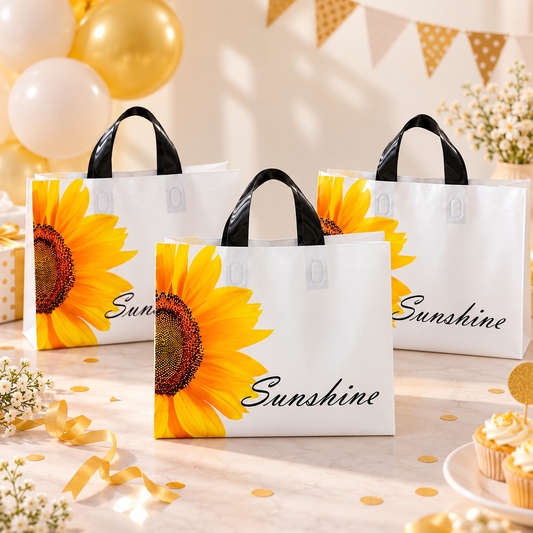 White sunflower PVC return gift cover