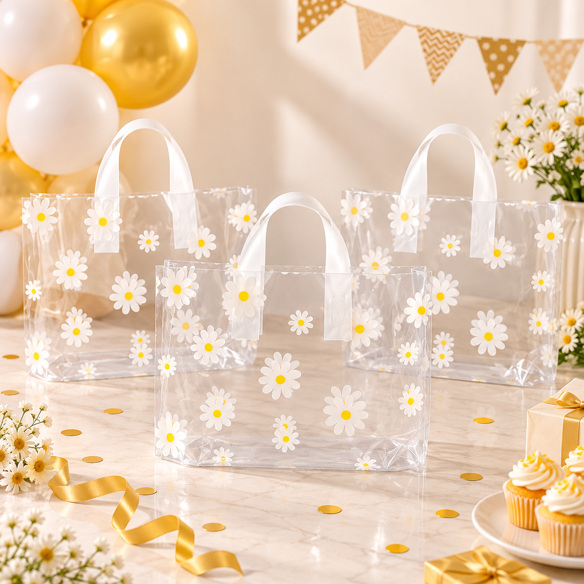 Transparent Daisy Print Return Gift Cover