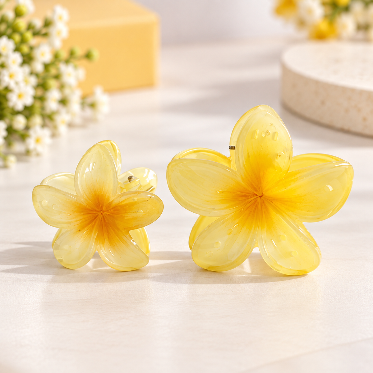 Acrylic Flower Claw Clip Combo | Big & Medium Sizes