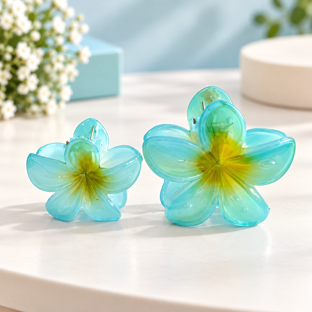 Acrylic Flower Claw Clip Combo | Big & Medium Sizes