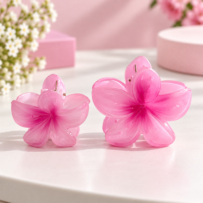 Acrylic Flower Claw Clip Combo | Big & Medium Sizes