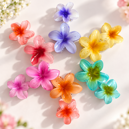 Acrylic Flower Claw Clip Combo | Big & Medium Sizes