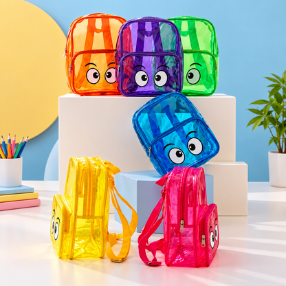 Kids Fun Face Transparent Backpack