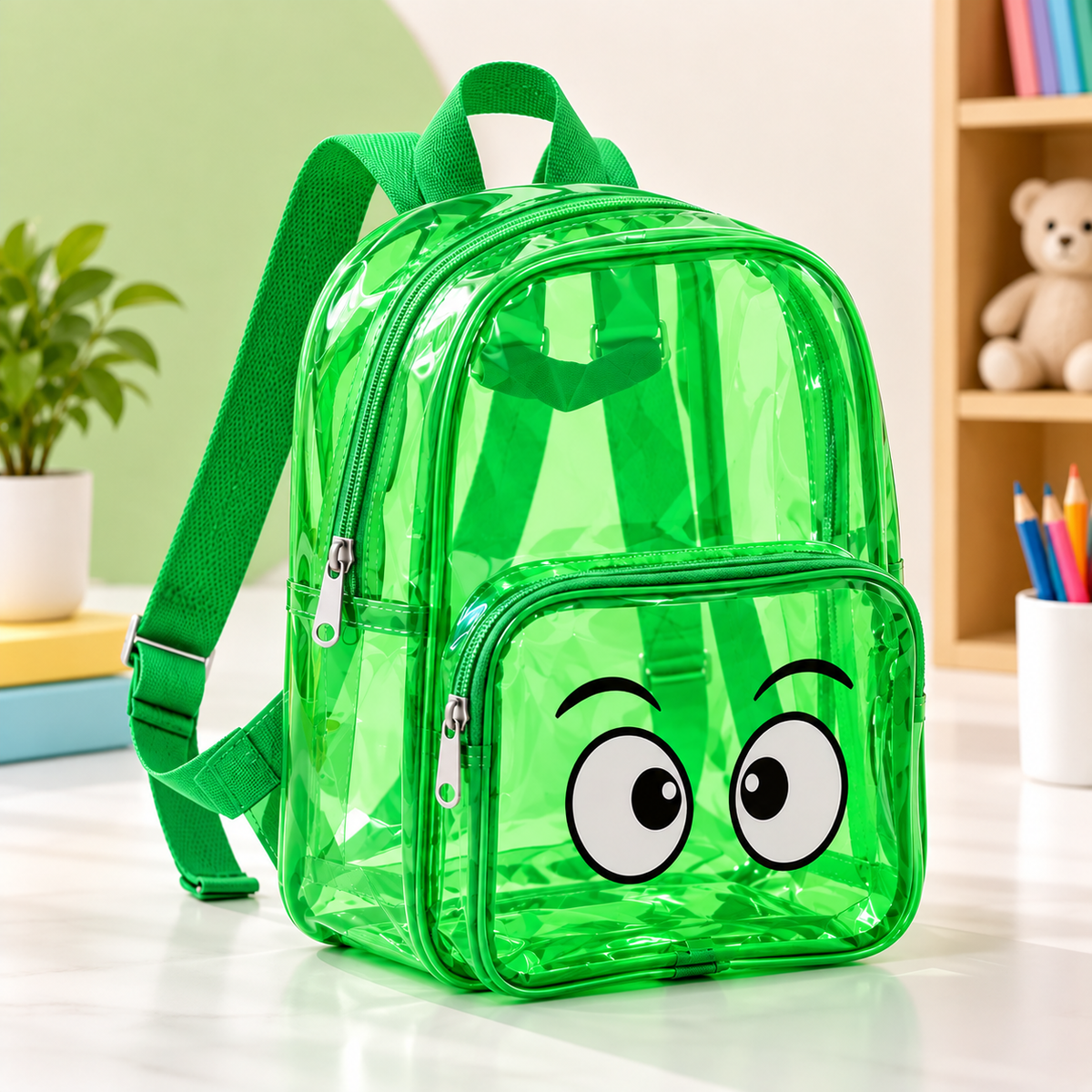 Kids Fun Face Transparent Backpack