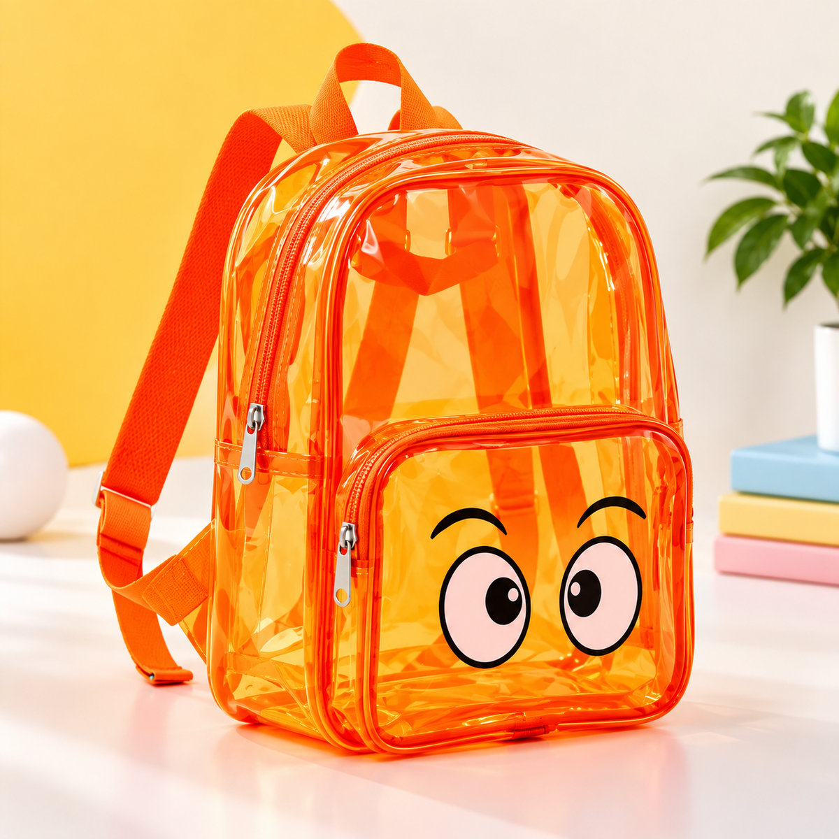 Kids Fun Face Transparent Backpack