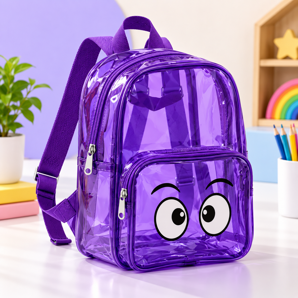 Kids Fun Face Transparent Backpack