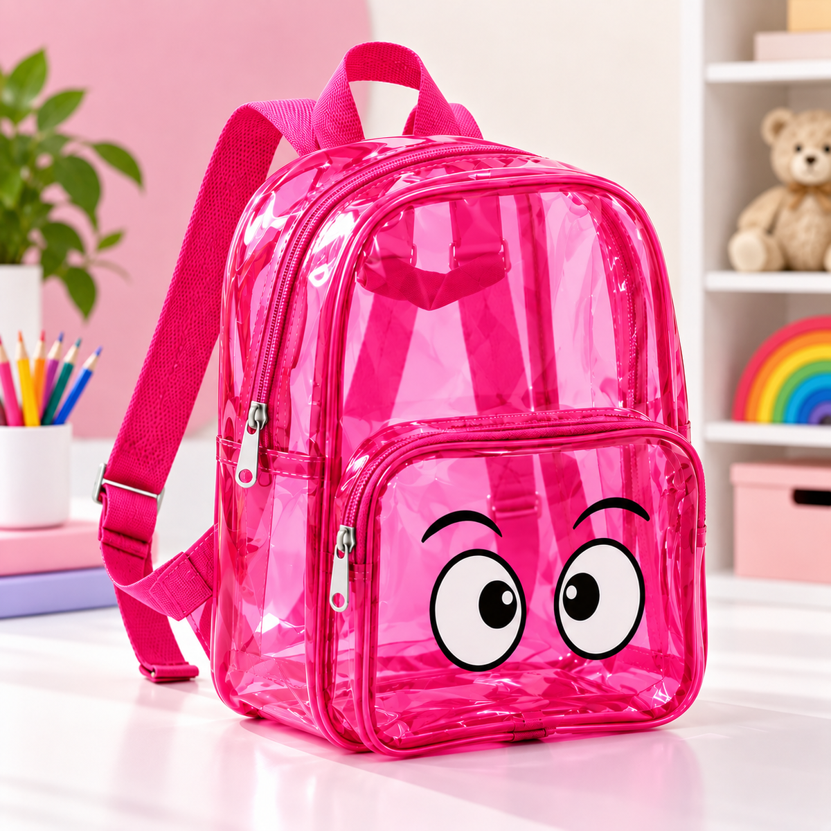 Kids Fun Face Transparent Backpack