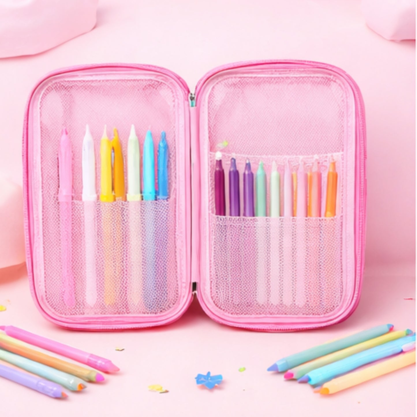 Stationery Pouch with detachable LCD writing tablet