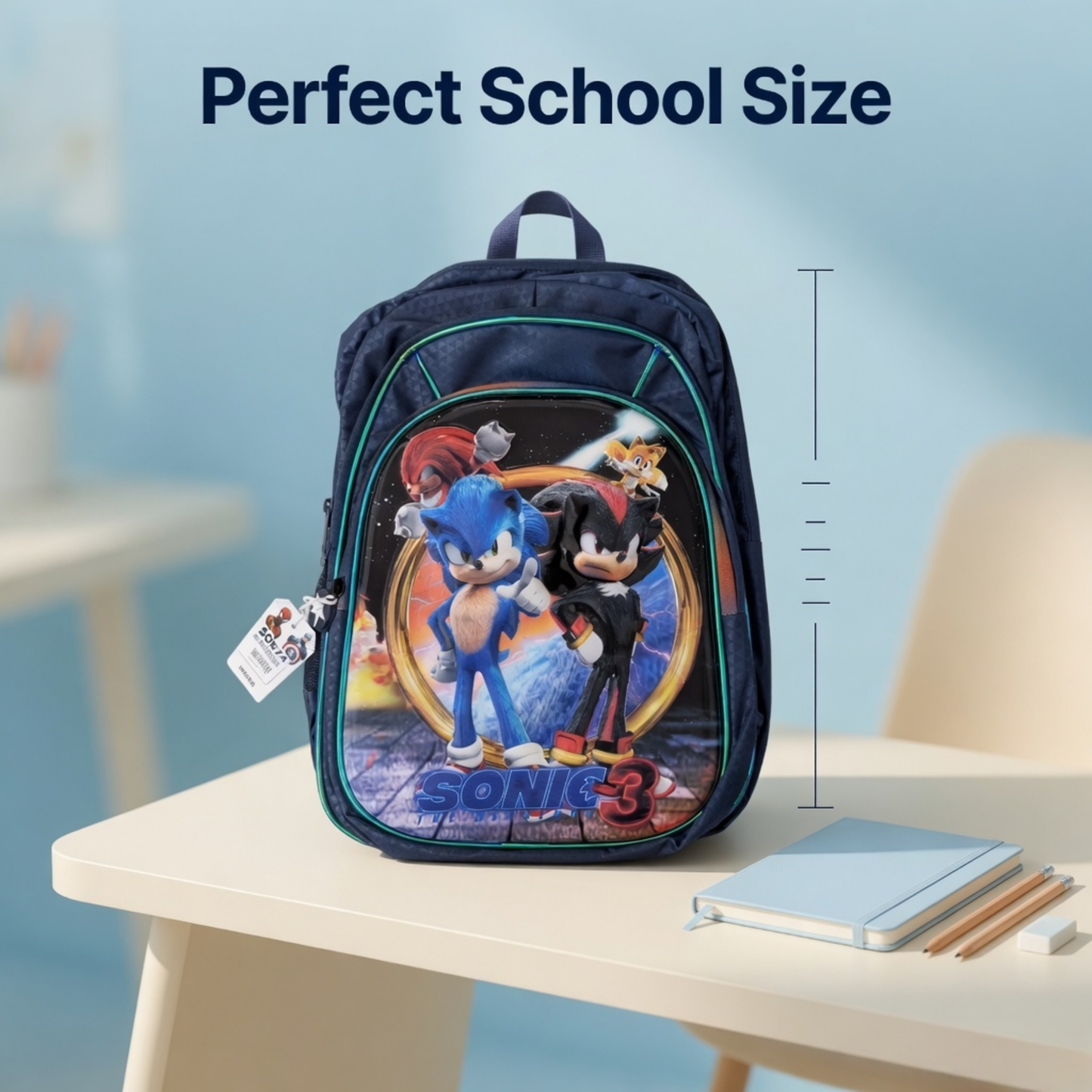 16" Sonic 3 Kids School Backpack