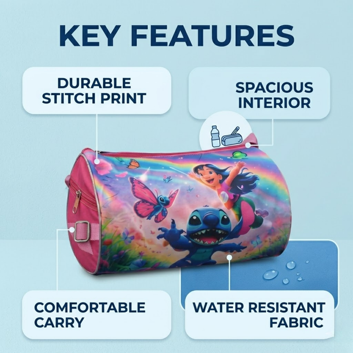 Stitch Duffle Bag for Kids & Girls