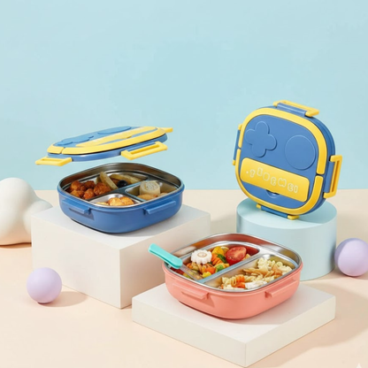 3-Compartment Stainless Steel Lunch Box