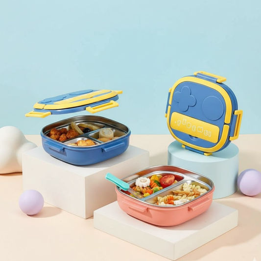 3-Compartment Stainless Steel Lunch Box