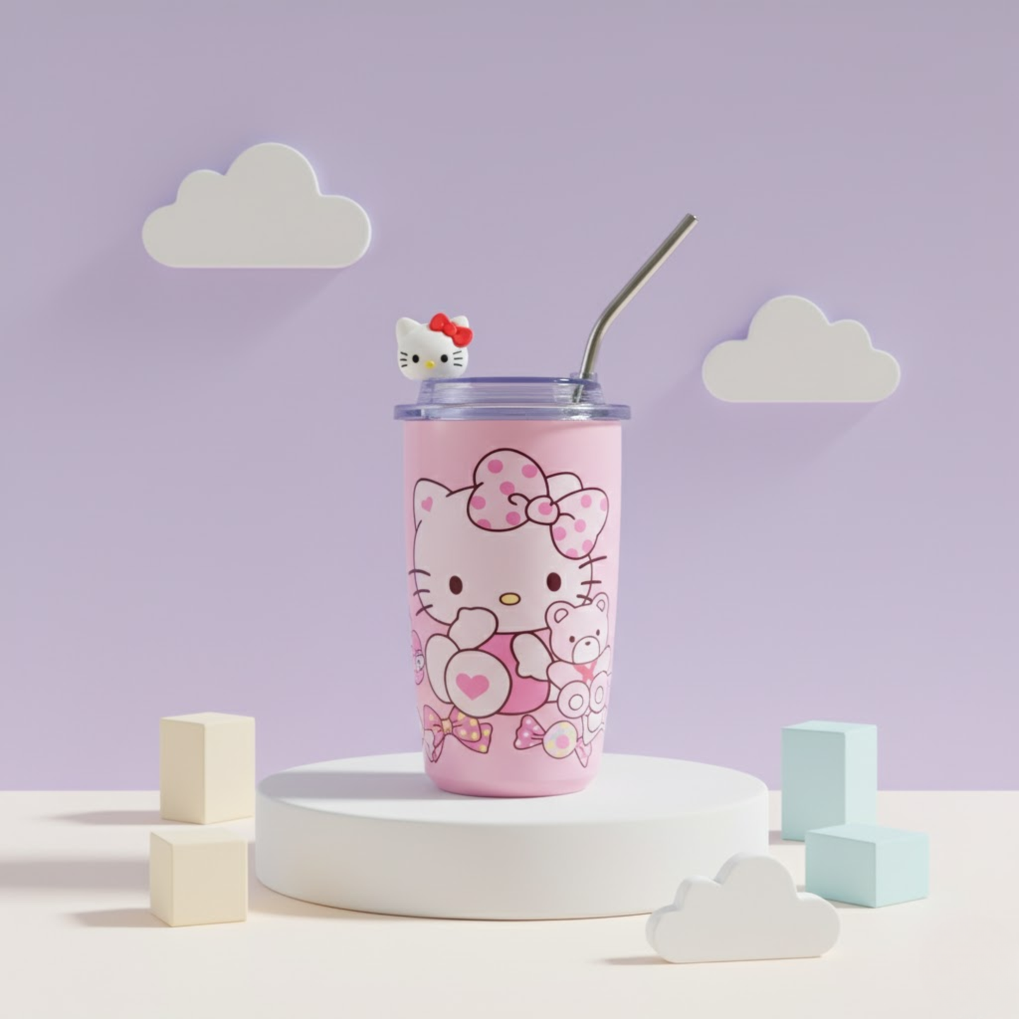 Stainless Steel Sanrio Tumblers with straw -600ml