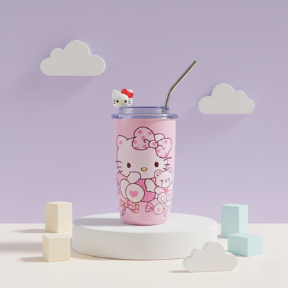 Stainless Steel Sanrio Tumblers with straw -600ml