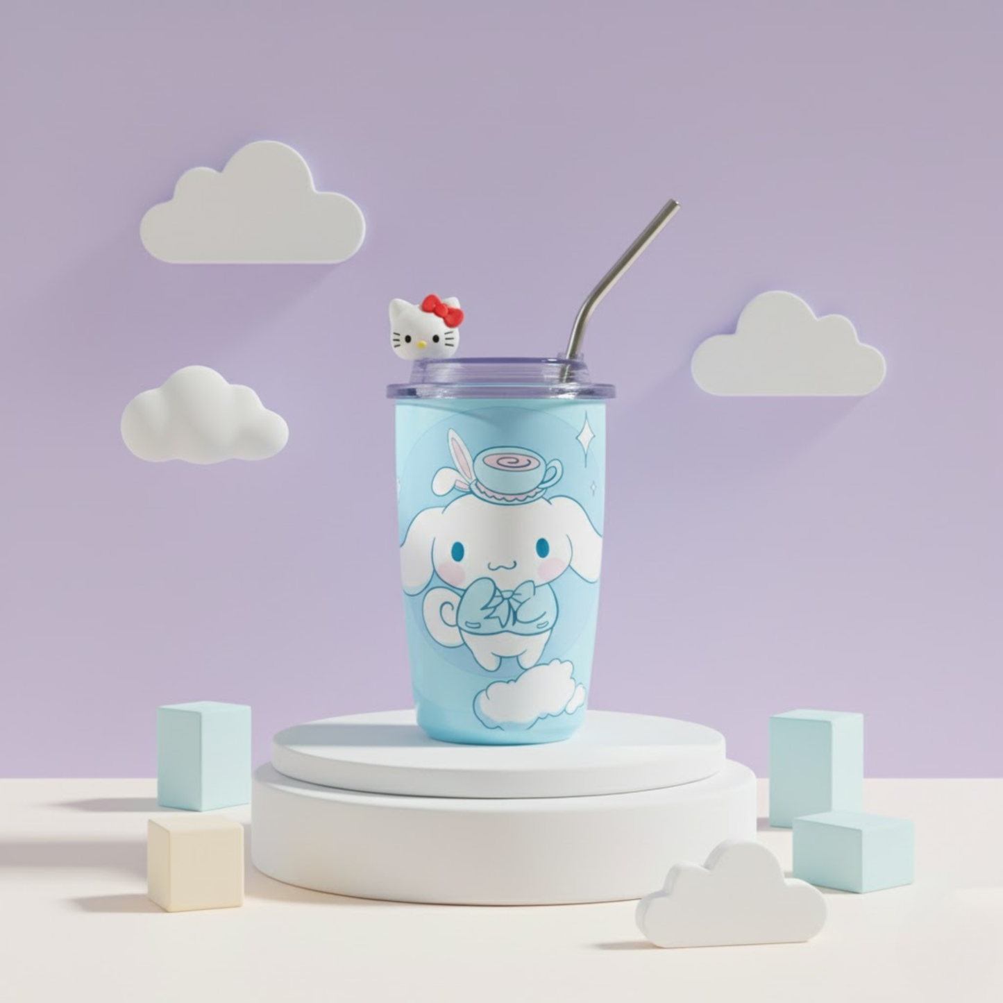 Stainless Steel Sanrio Tumblers with straw -600ml