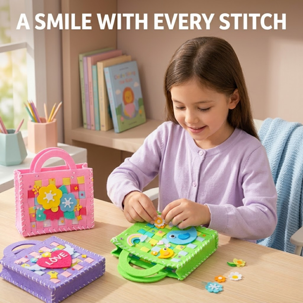 DIY Felt Stitch Handbag Craft Kit for Kids | Creative Sewing Activity Toy