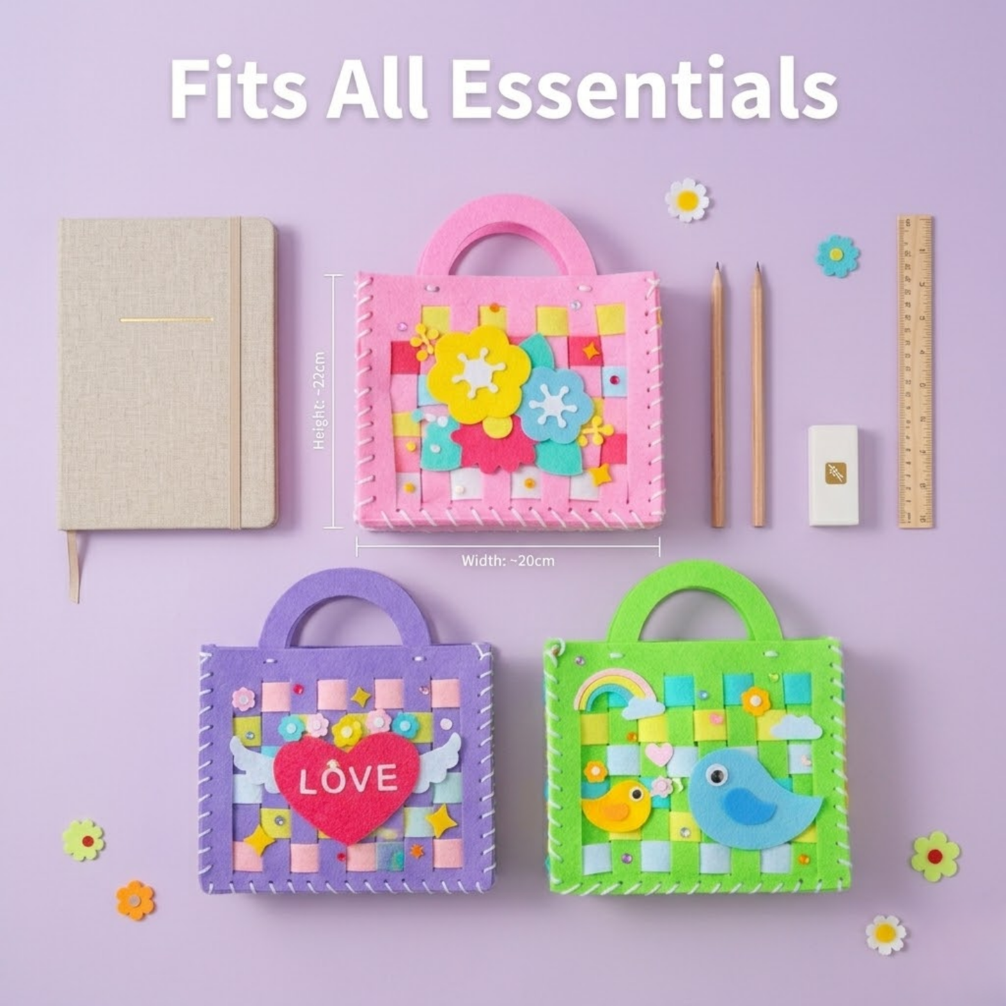 DIY Felt Stitch Handbag Craft Kit for Kids | Creative Sewing Activity Toy