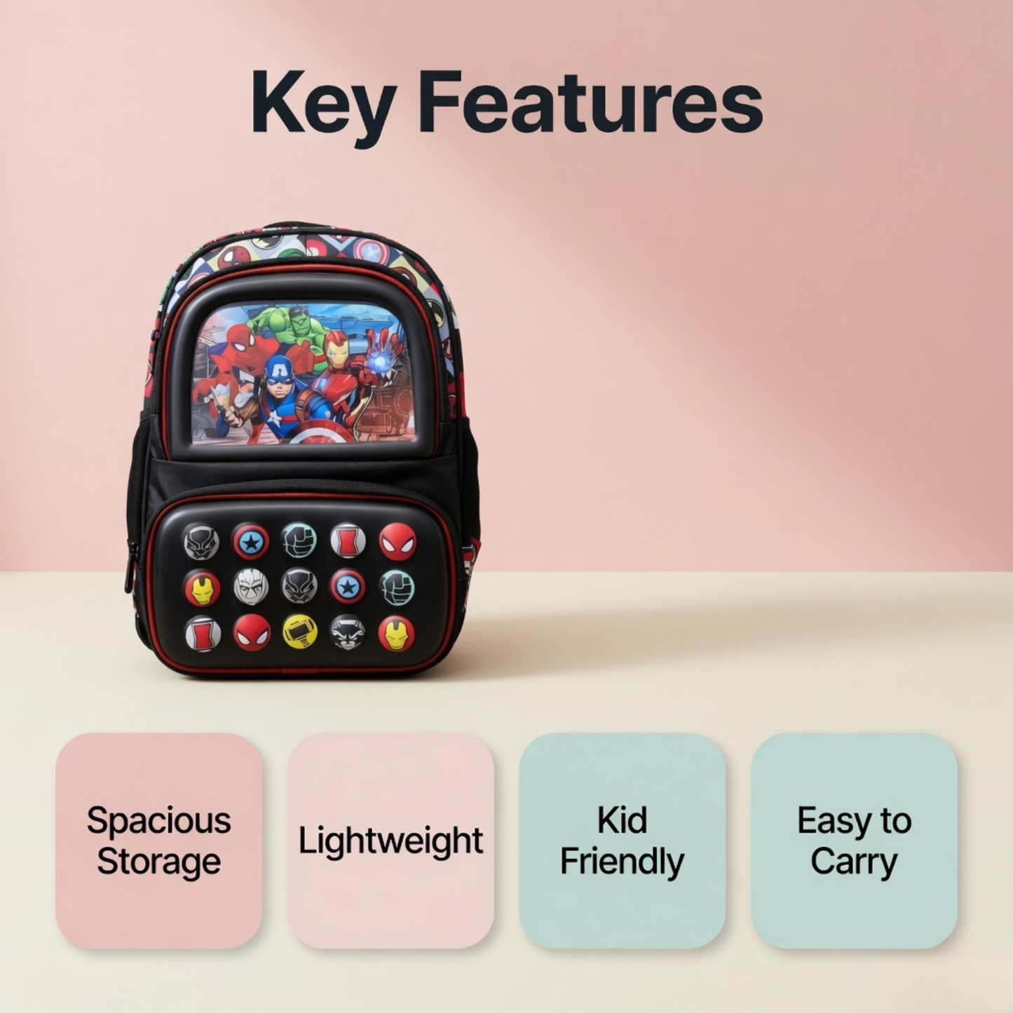 Kids Superhero Avengers School Backpack