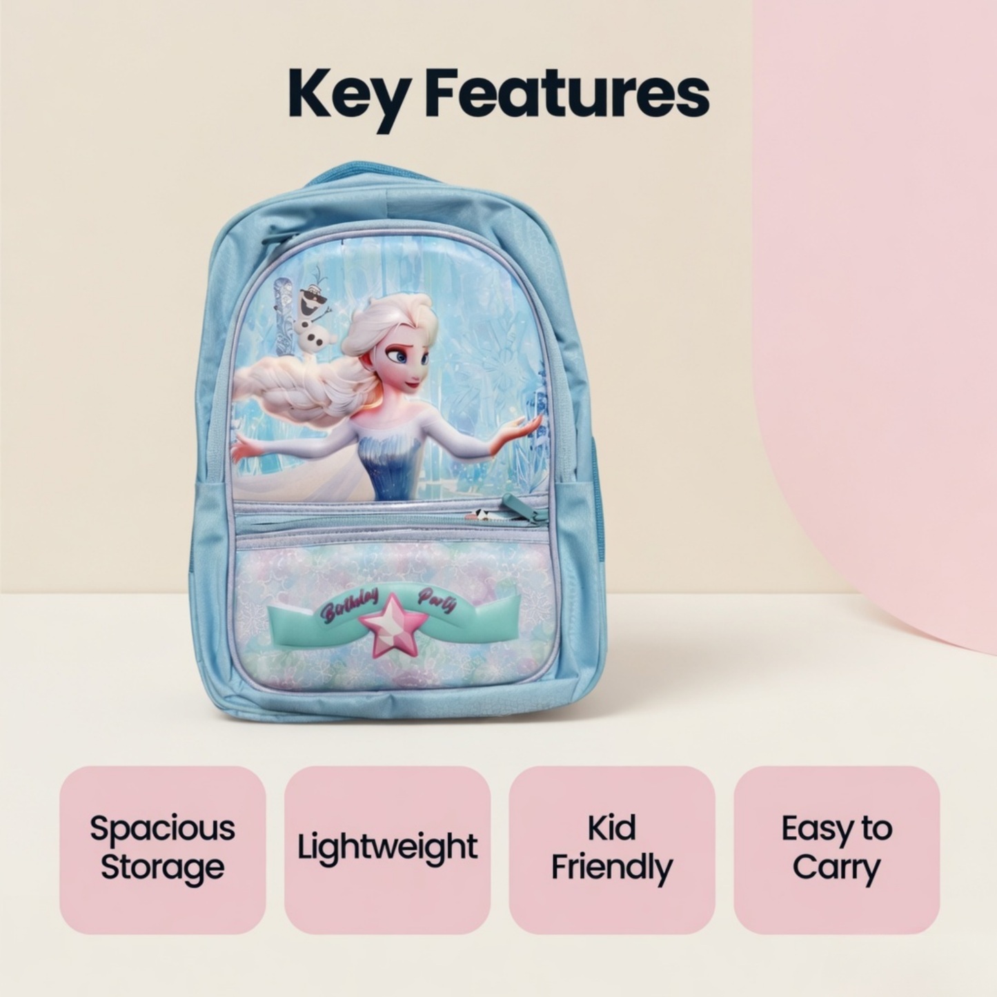 17" Frozen Theme School light weight Backpack for Kids