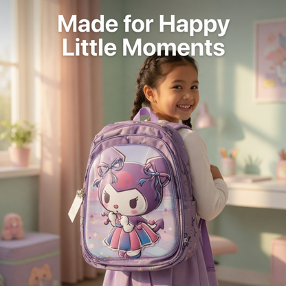 Kuromi Cartoon Kids School Backpack