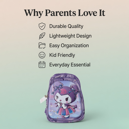 Kuromi Cartoon Kids School Backpack