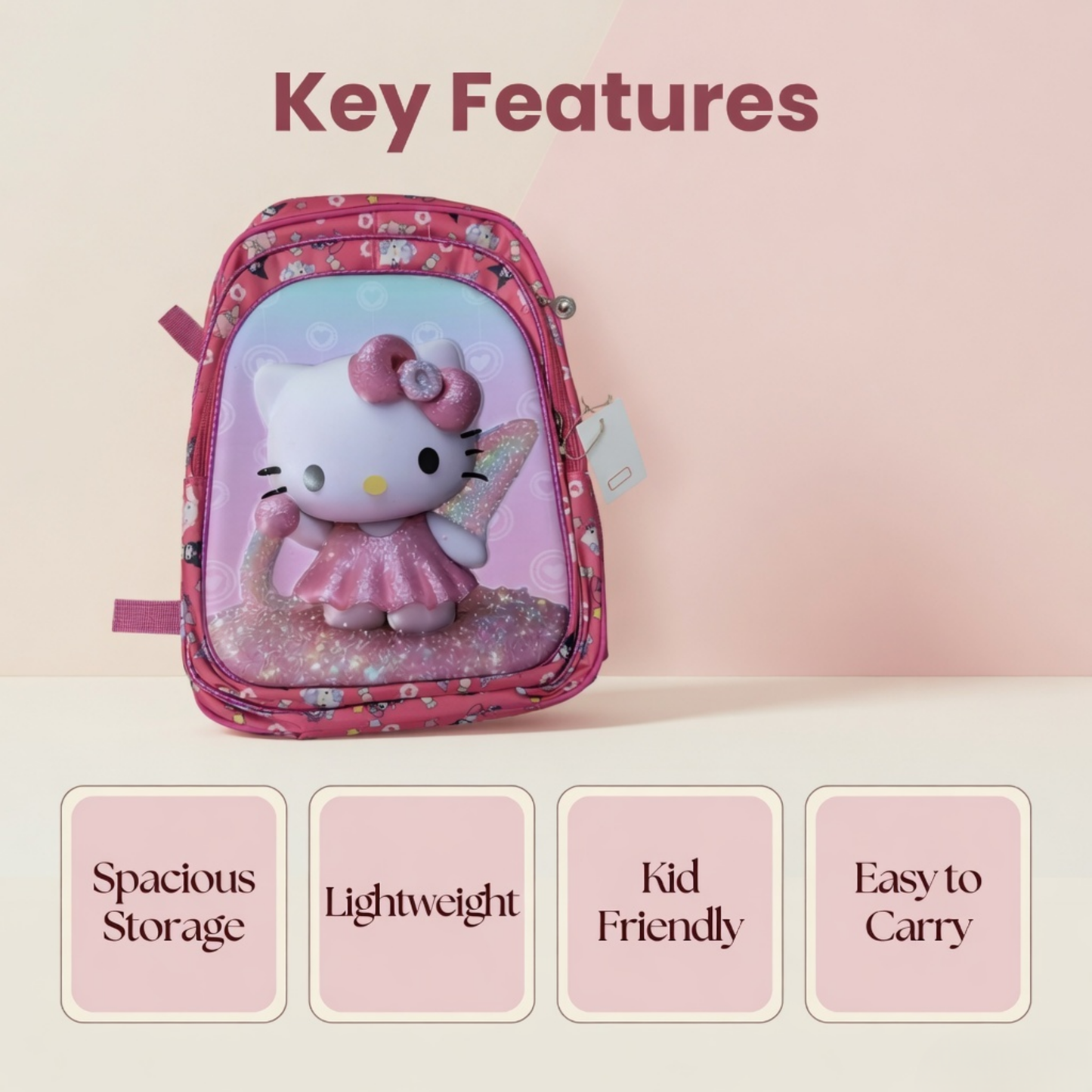 16" Hello Kitty Pink School Backpack for Girls