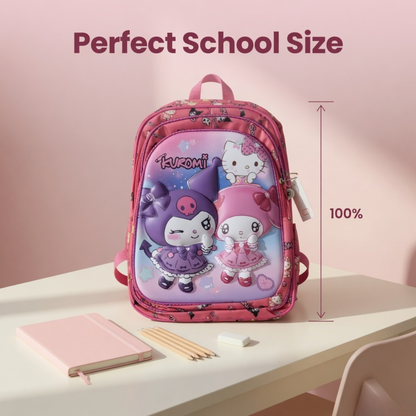 16" Kuromi & Hello Kitty Kids School Backpack