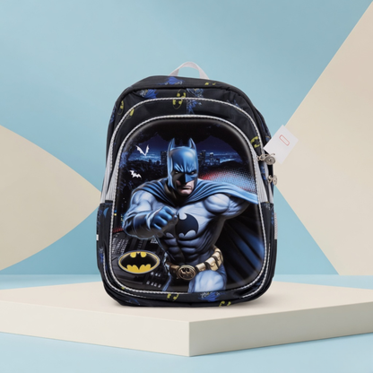 16" Batman Kids School Backpack – Superhero Cartoon School Bag for Boys