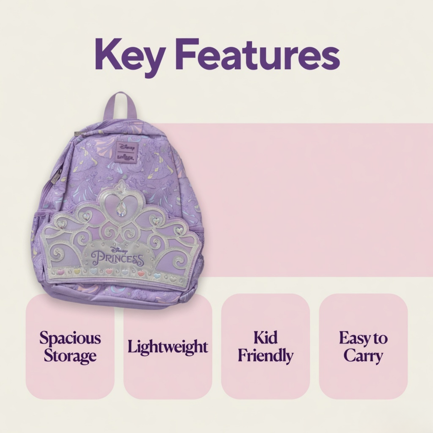 14" Smiggle Princess School bag