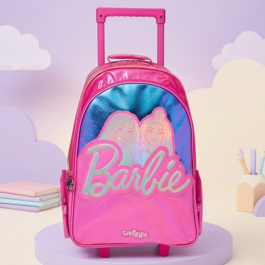 18" Smiggle Barbie Trolley school bag with LED lights