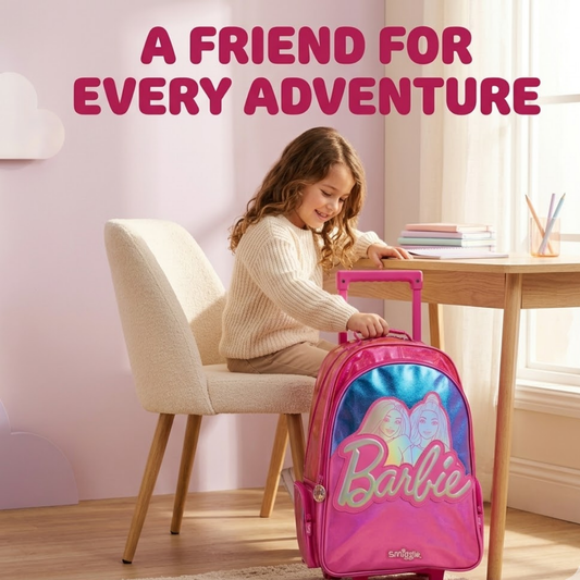18" Smiggle Barbie Trolley school bag with LED lights