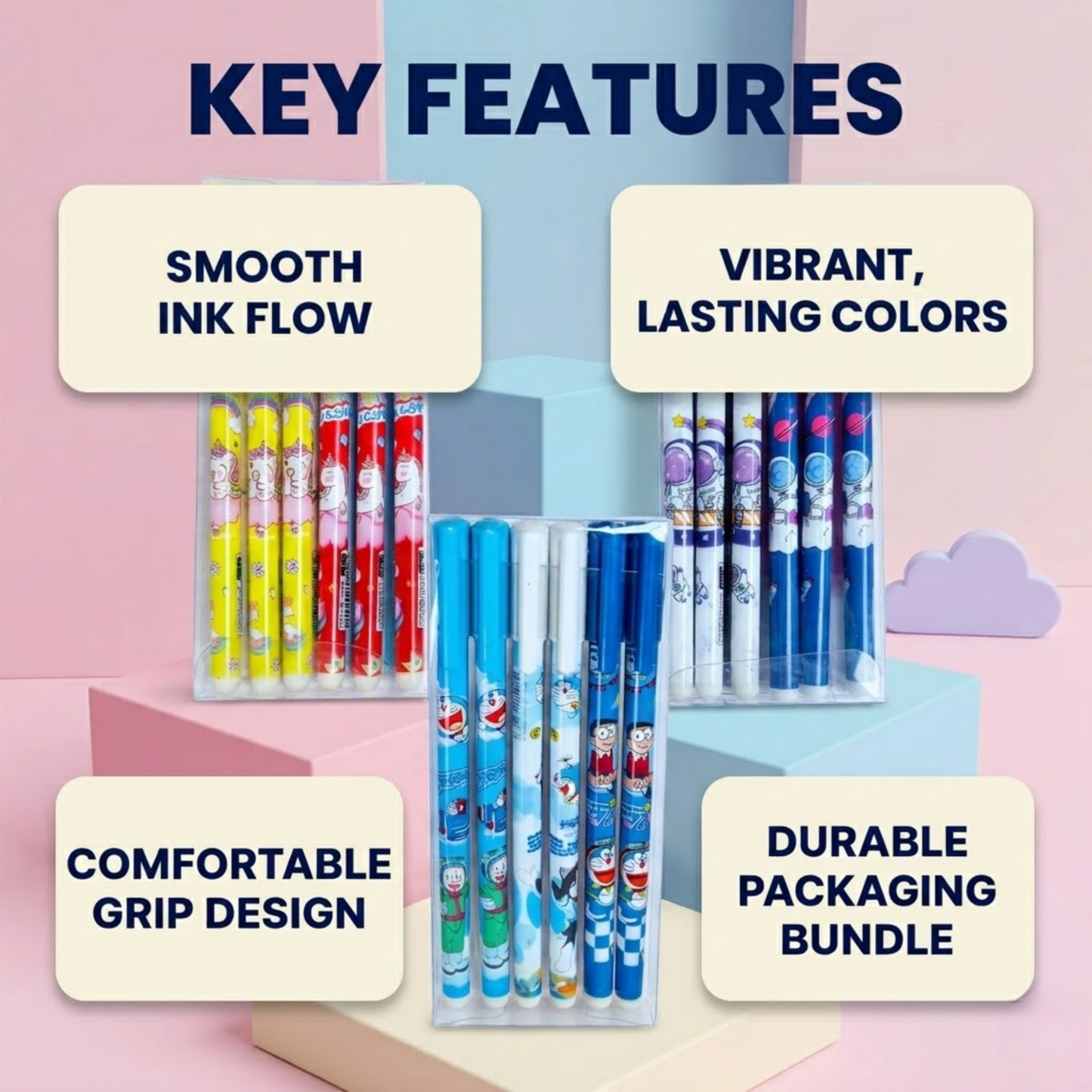 Set of 6 Infinite Cartoon theme Pencils for Kids